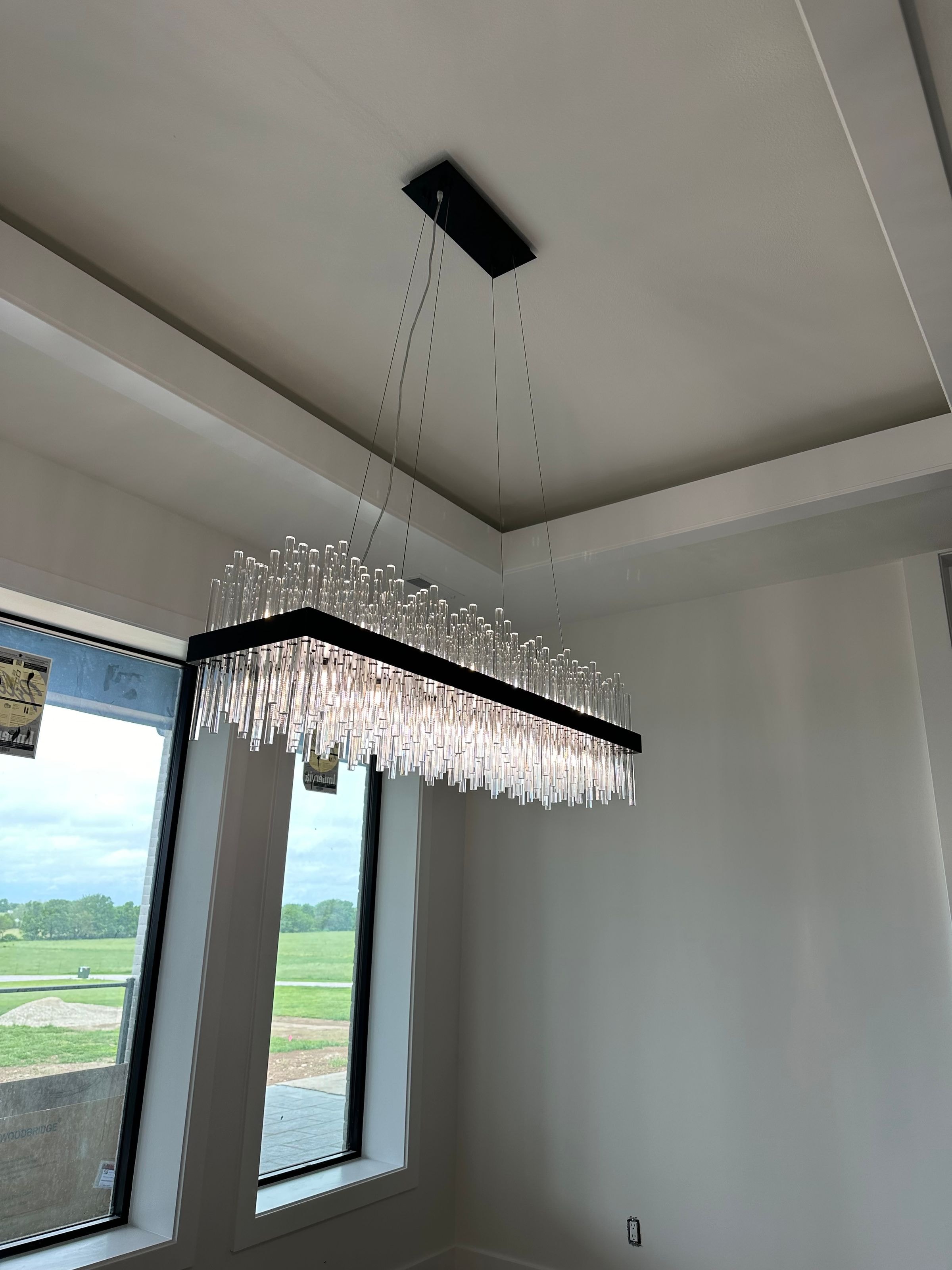 Linear Crystal Chandelier — Dining Room